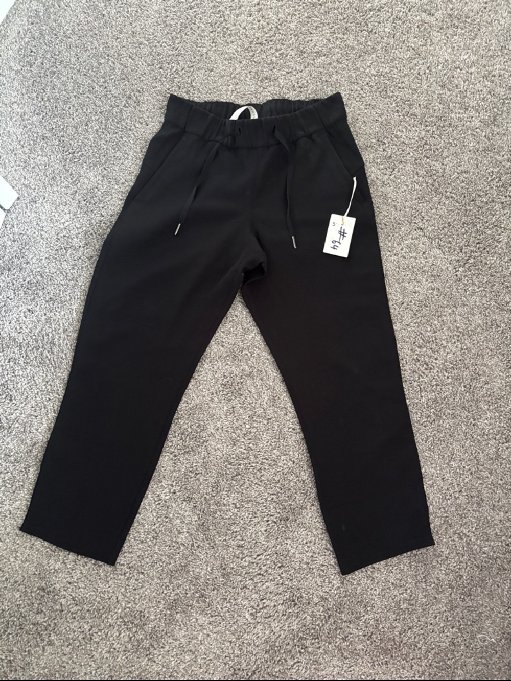Lululemon Black Drawstring polyester pants 23”inseam